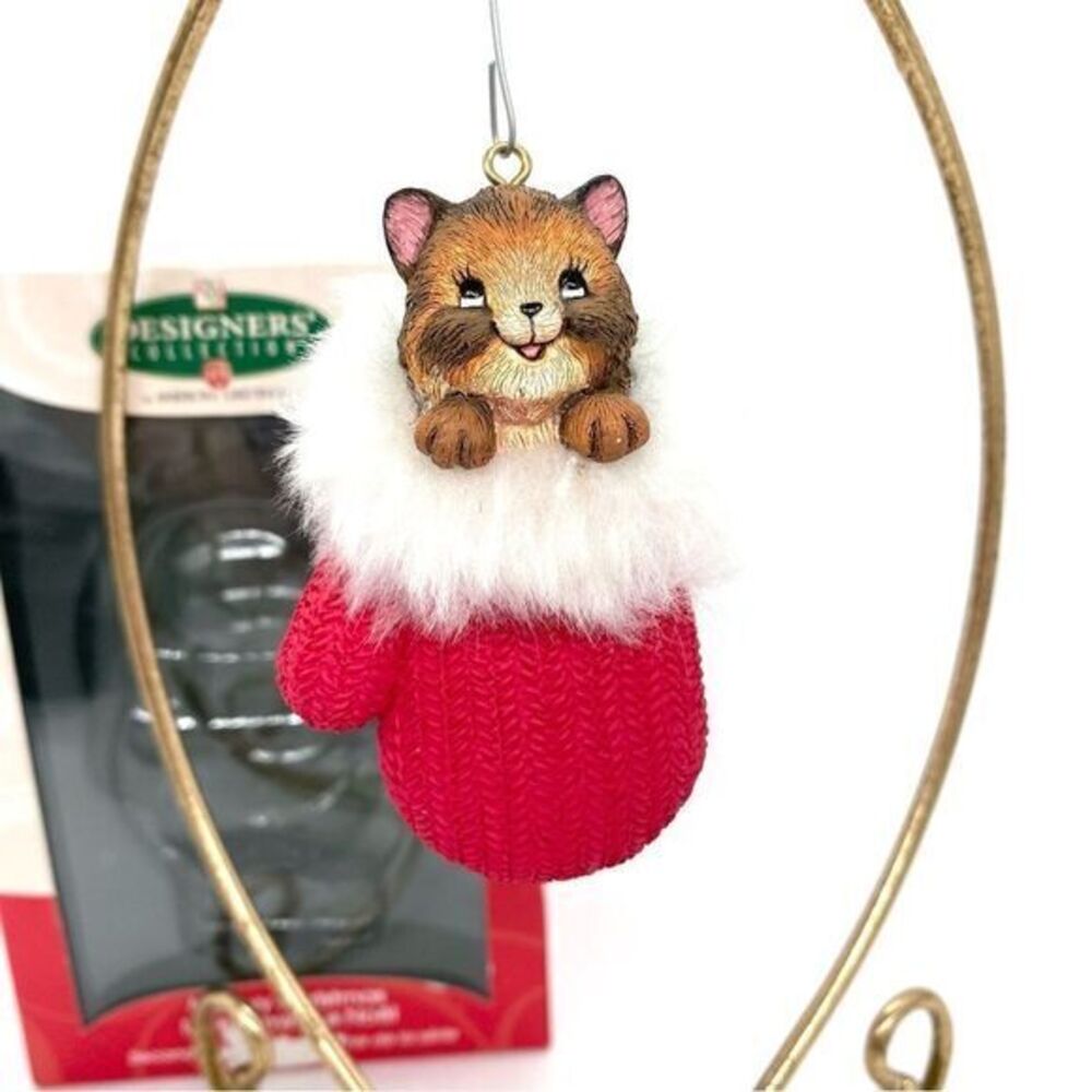 Vintage American Greetings Designers Collection Cat Meowy Christmas Ornament